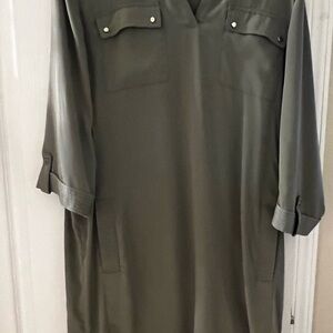Chico's Long Sleeve Olive Dress